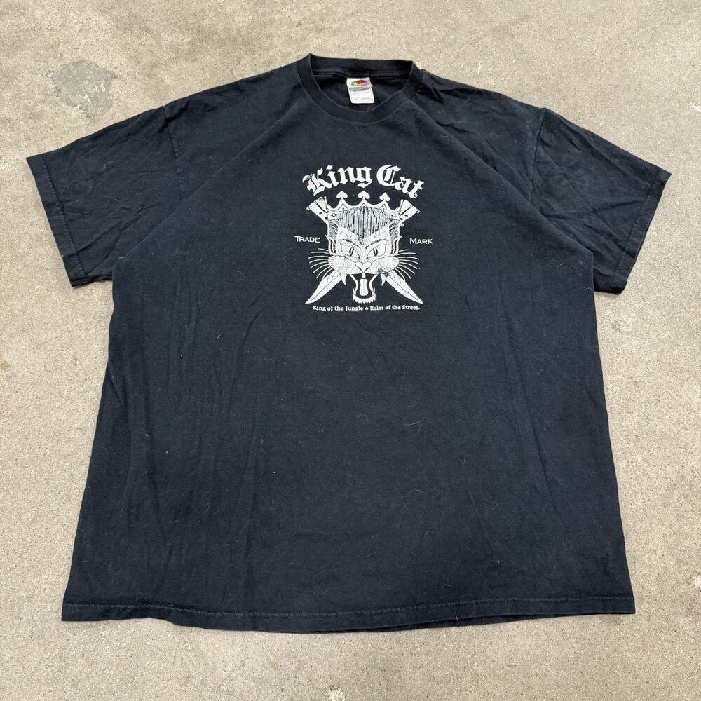 VINTAGE KING CAT KING OF THE JUNGLE RULER OF THE STREETS HORROR T SHIRT XXL